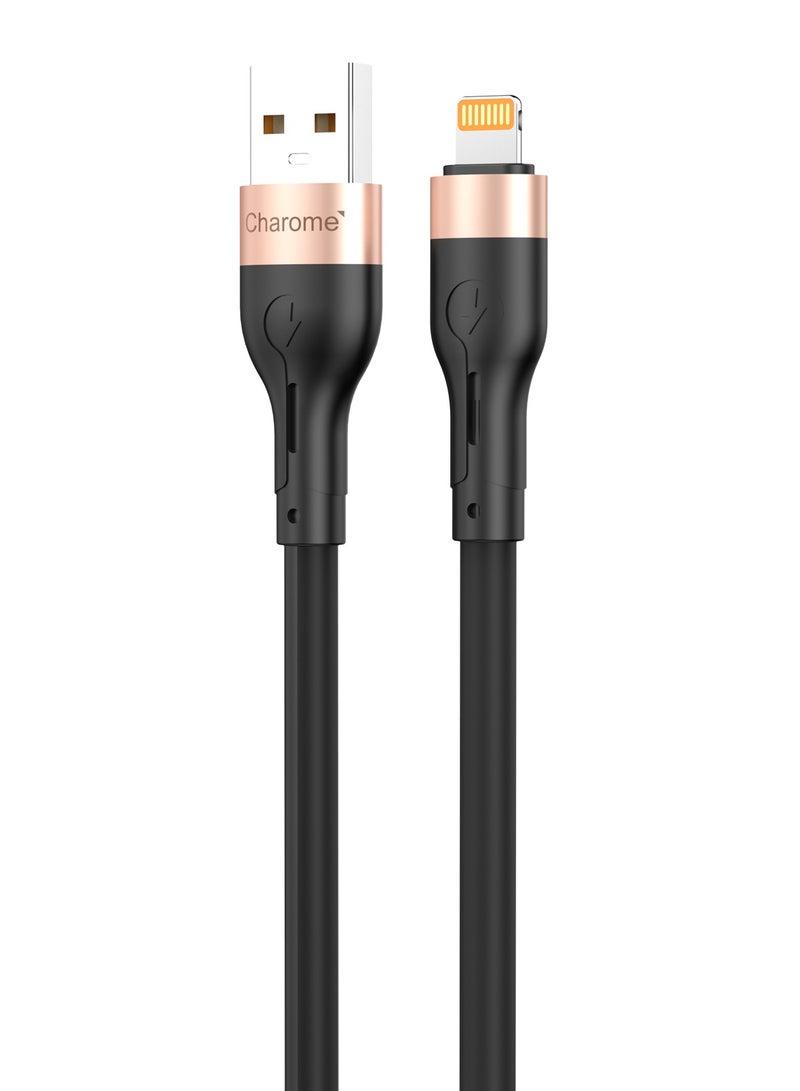 Charome C23-03 USB-A to Lightning Charging Data Cable High Performance Fast Charging, Durable Build, Tangle-Free Design, Universal Compatibility, Enhanced Data Transfer, Flexible Material, Heat Resistant, Extra Long Length - Image 1