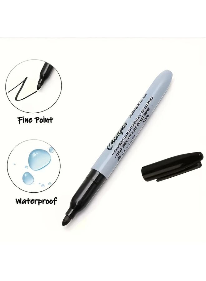 Set Of 12 Colored Pens Quick Drying Waterproof Permanent Fine Tipped Markers 1mm For DIY Graffiti Painting On Wood And Glass Perfect As Gifts For Friends On Birthdays Christmas Halloween Or Easter - Image 5
