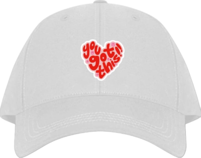 YOU GOT THIS Plain unisex baseball cap White