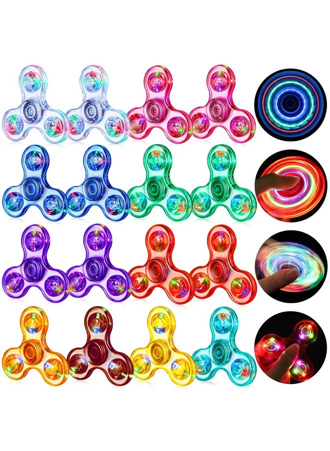 جيجيلي 16 قطعة من فيدجيت سبينر، هدايا حفلات الكريسماس، فيدجيت سبينر مضيئة، أكياس هدايا عيد الميلاد، مستلزمات حفلات تتوهج في الظلام، هدايا عيد الميلاد المرتجعة - Image 1