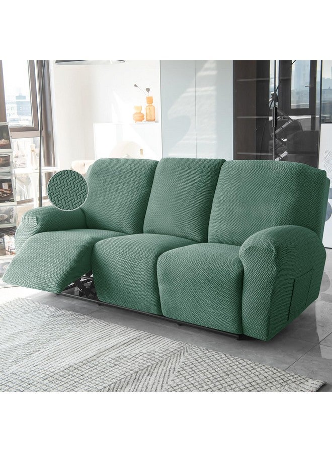 HOKIPO غطاء أريكة قابلة للإمالة 3 مقاعد HOKIPO، 210GSM سميك من نوع T، أخضر قاري (AR-4974-GR) - Image 1