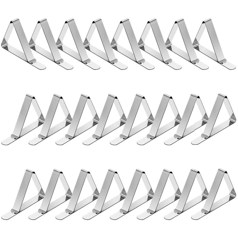 TriPole Tablecloth Clips 24 Pack Stainless Steel Table Cover Clamps Skirt Clips for Home Kitchen Restaurant Picnic Tables - Image 1