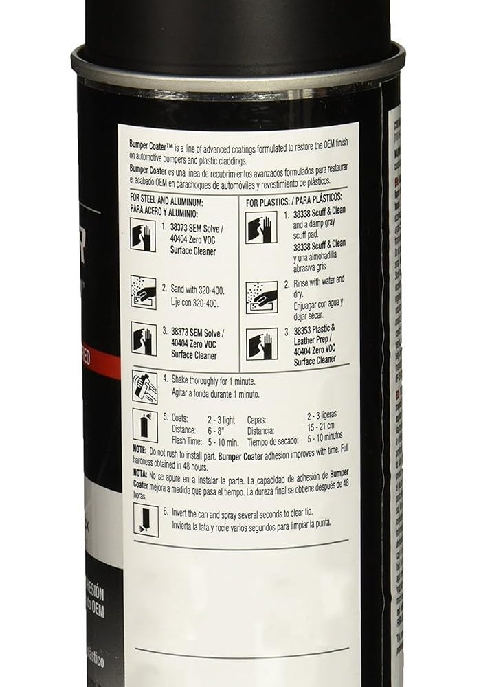 SEM 39103 Black Original Flexible Bumper Coater Aerosol - 12 oz. - Image 2