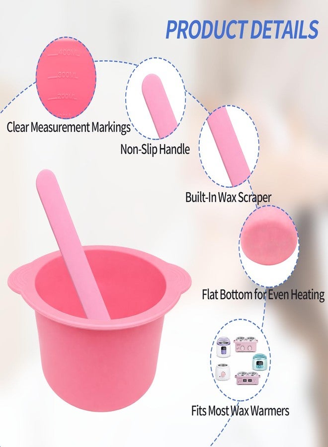 Creztail Silicone Wax Warmer Liner, Non-Stick Reusable Wax Pot Insert for Wax Warmer, Easy-to-Clean Silicone Wax Bowl with 2 Wax Spatulas (Pink) - Image 3