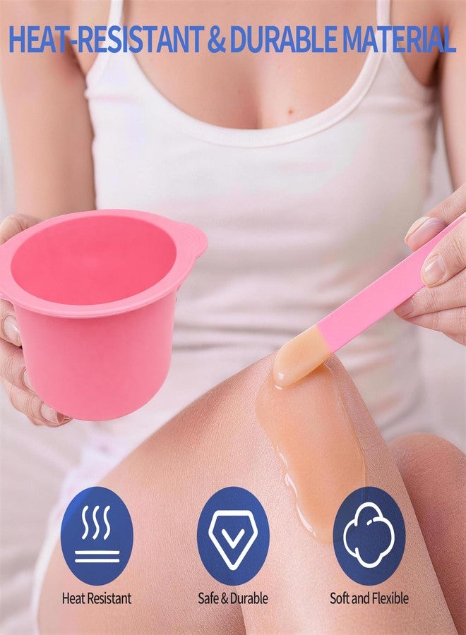 Creztail Silicone Wax Warmer Liner, Non-Stick Reusable Wax Pot Insert for Wax Warmer, Easy-to-Clean Silicone Wax Bowl with 2 Wax Spatulas (Pink) - Image 4