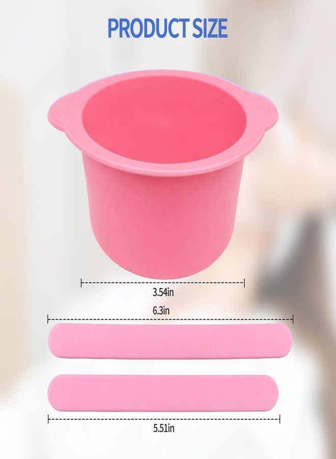 Creztail Silicone Wax Warmer Liner, Non-Stick Reusable Wax Pot Insert for Wax Warmer, Easy-to-Clean Silicone Wax Bowl with 2 Wax Spatulas (Pink) - Image 2