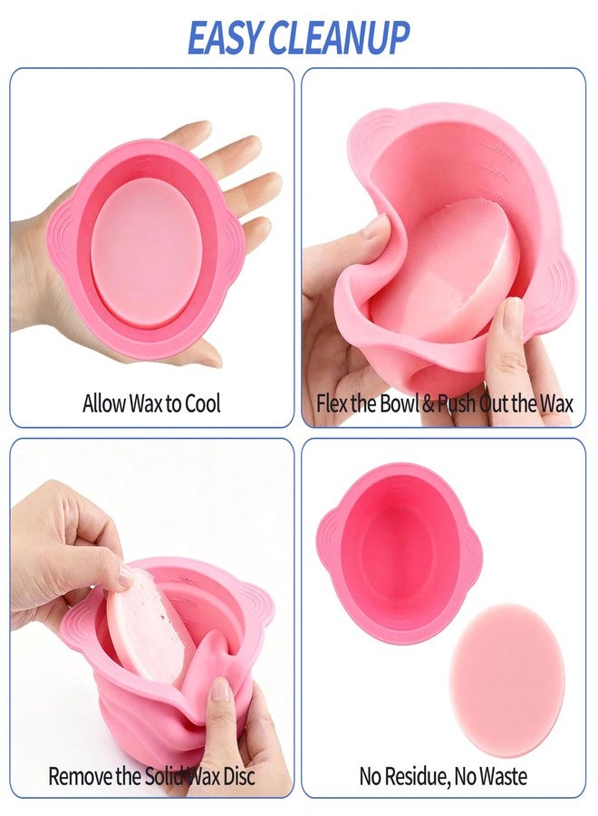 Creztail Silicone Wax Warmer Liner, Non-Stick Reusable Wax Pot Insert for Wax Warmer, Easy-to-Clean Silicone Wax Bowl with 2 Wax Spatulas (Pink) - Image 5