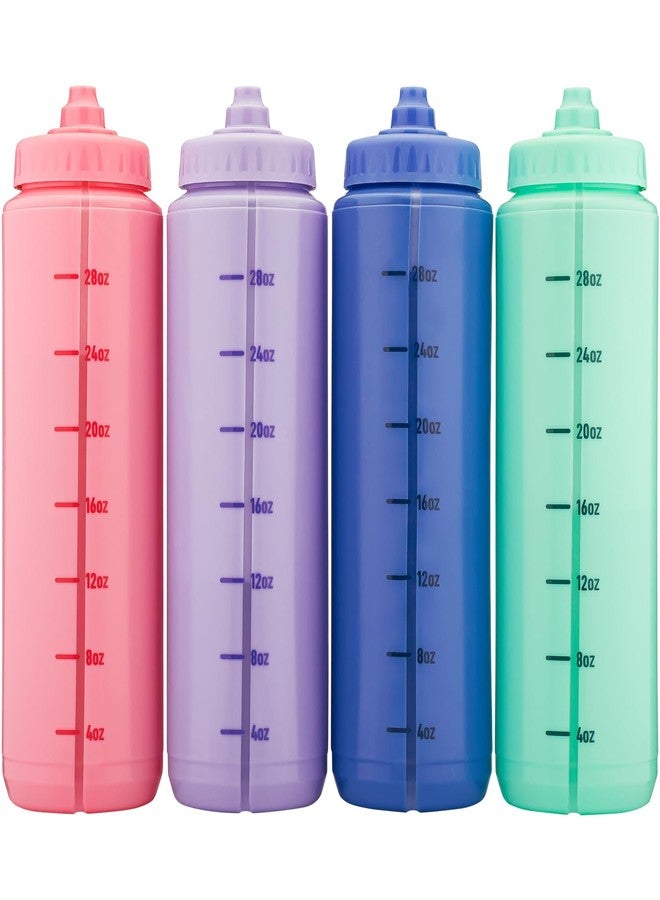 Hydra Cup Sport [4 Pack] 32 oz Squeeze Water Bottles, Fast Flow Sports Water Bottle, Bike & Cycling Water Bottle, Travel To Go, BPA Free (Bright Colors) - Image 2