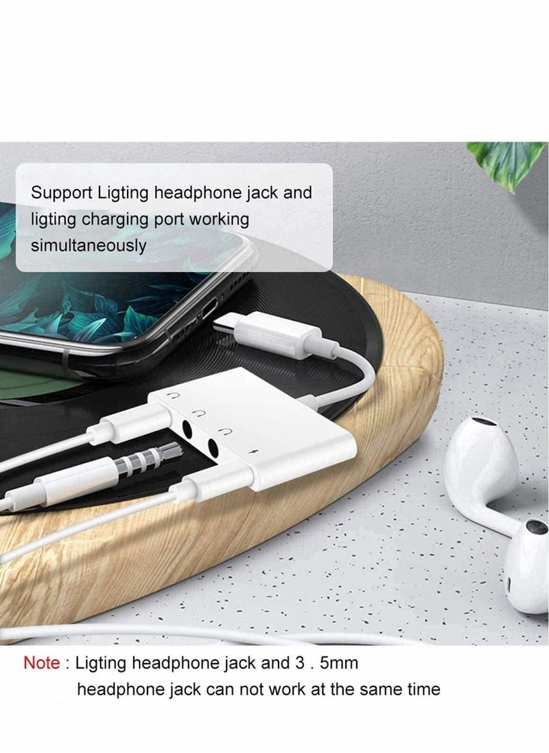 Excefore Headphone Jack Adapter for iPhone, Aux Audio Earphone Splitter 2 Way for iPhone/Pad, 4 in 1 Lighting to 3.5mm Headphone Jack Splitter and Charger Port  - Image 3
