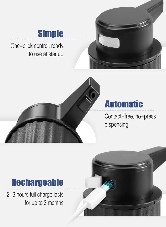 Blancel Automatic Soap Dispenser Liquid for Kitchen: 9 OZ Touchless Plastic Black 3-Level Adjustable Modern Auto Soap Dispenser for Bathroom - Hand Dish Lotion Home Countertop Kids Family - Image 5