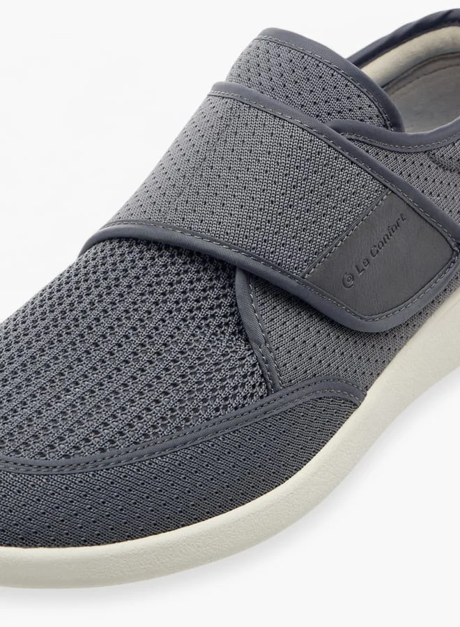 Le Confort Men Textured Sneakers with Hook and Loop Closure
