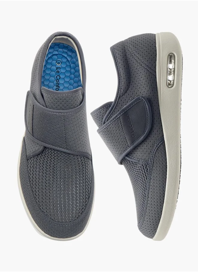 Le Confort Men Textured Sneakers with Hook and Loop Closure
