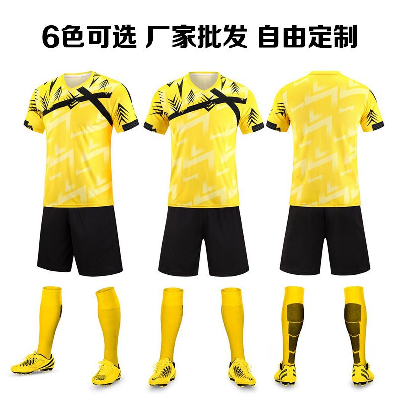 Factory Summer Short-Sleeved Tops For Men And Women, Competition Training Uniforms, New Football Uniforms For Adults And Children - Image 2