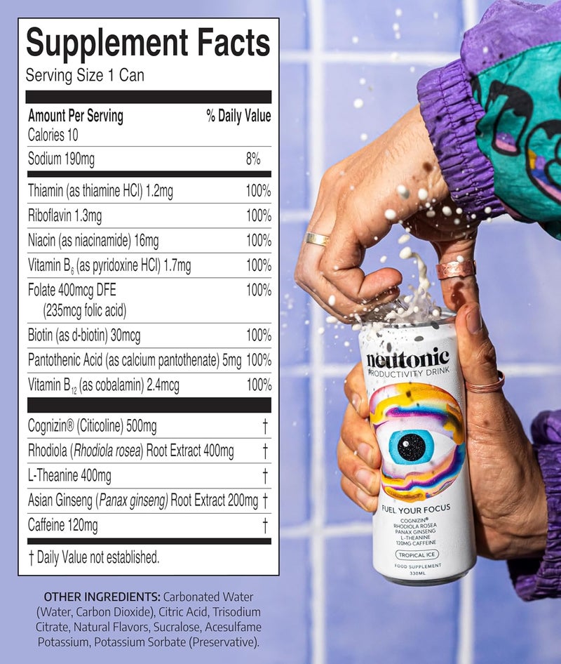 Neutonic Nootropic Productivity Energy Drink - Tropical Ice - Image 2