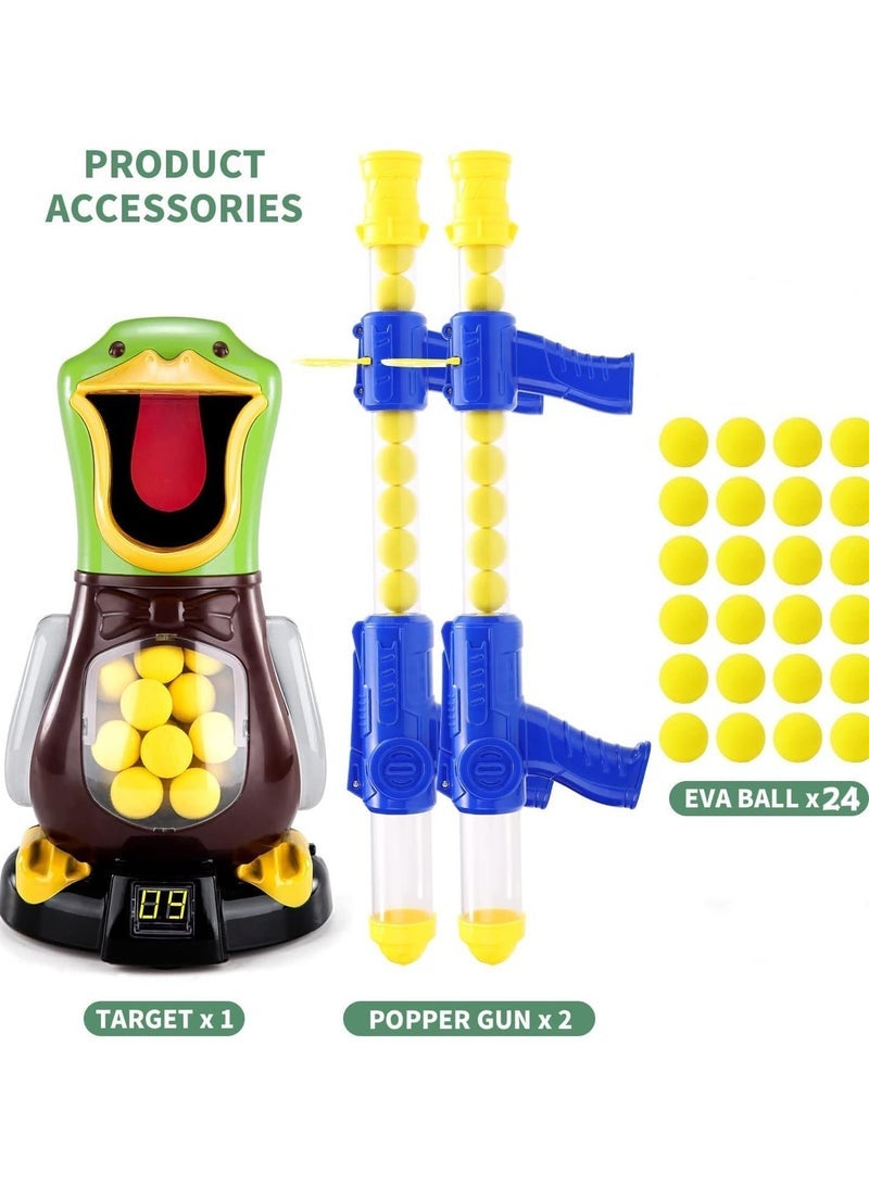 Cutie Cute Target Shooter Battle Toy with LCD Score Record and 2 Air Pump Guns and 24 Soft Foam Ball Bullets and 2 Goggles, Interactive Electronic Games Toys Gift for Boys and Girls - Image 5