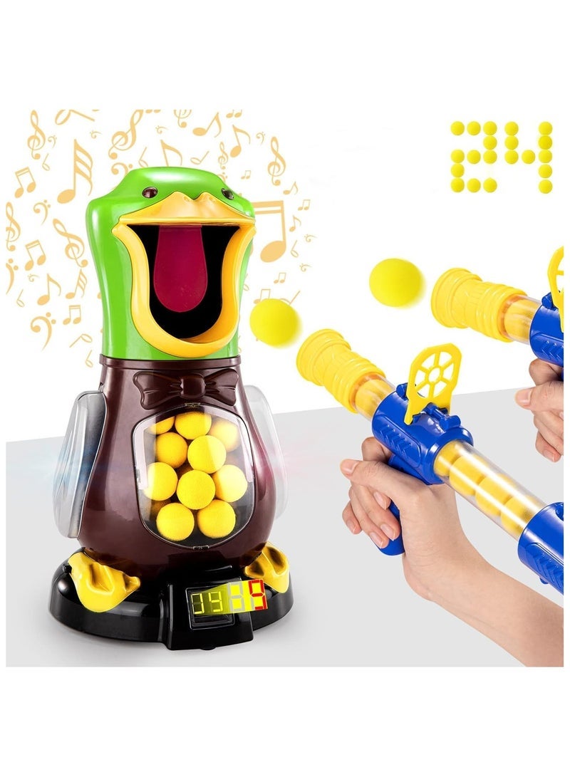 Cutie Cute Target Shooter Battle Toy with LCD Score Record and 2 Air Pump Guns and 24 Soft Foam Ball Bullets and 2 Goggles, Interactive Electronic Games Toys Gift for Boys and Girls - Image 1