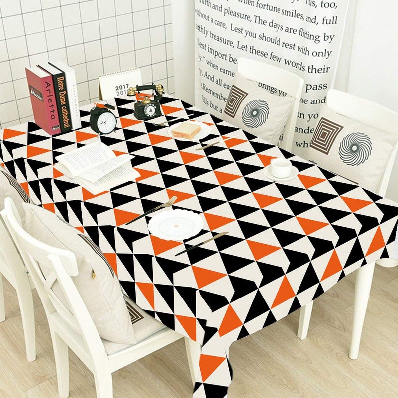 AEROHAVEN Abstract HD Digital Premium Modern Table Cover Cloth/Cover - TC-08 - (Orange, 52 x 60 Inch,Cotton,Rectangular,Pack of 1) - Image 5