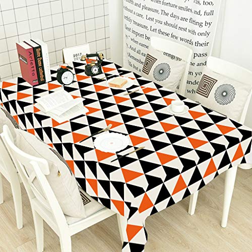 AEROHAVEN Abstract HD Digital Premium Modern Table Cover Cloth/Cover - TC-08 - (Orange, 52 x 60 Inch,Cotton,Rectangular,Pack of 1) - Image 1