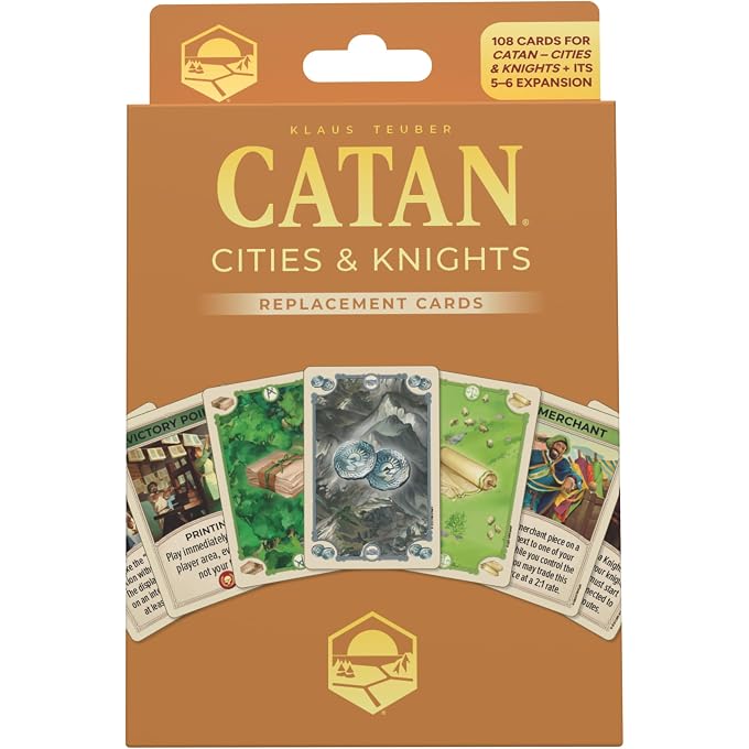 Catan Cities & Knights Card Accessory (6th Edition) | Complete Replacement Set with 36 Commodity Cards & 54 Progress Cards - Image 2