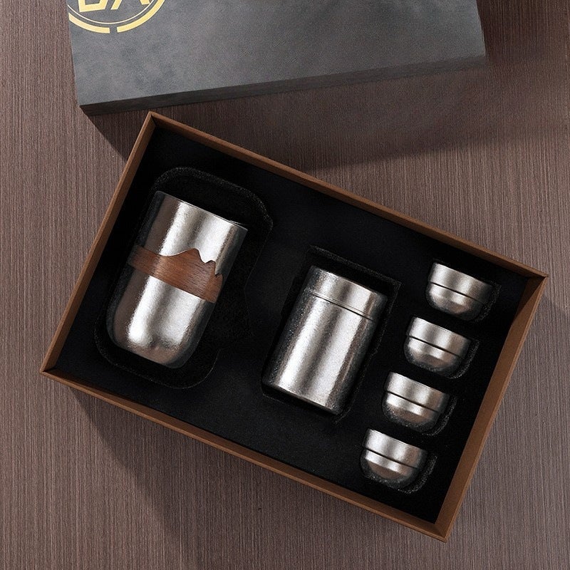 Pure Titanium Travel Tea Set, Eagle Beak Tea Infuser, Quick Cup, Portable Outdoor Tea Cup, Gift Souvenir - Image 1