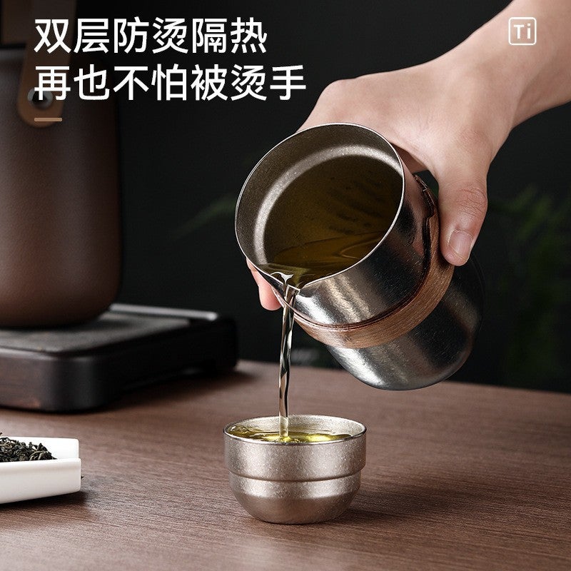 Pure Titanium Travel Tea Set, Eagle Beak Tea Infuser, Quick Cup, Portable Outdoor Tea Cup, Gift Souvenir - Image 3