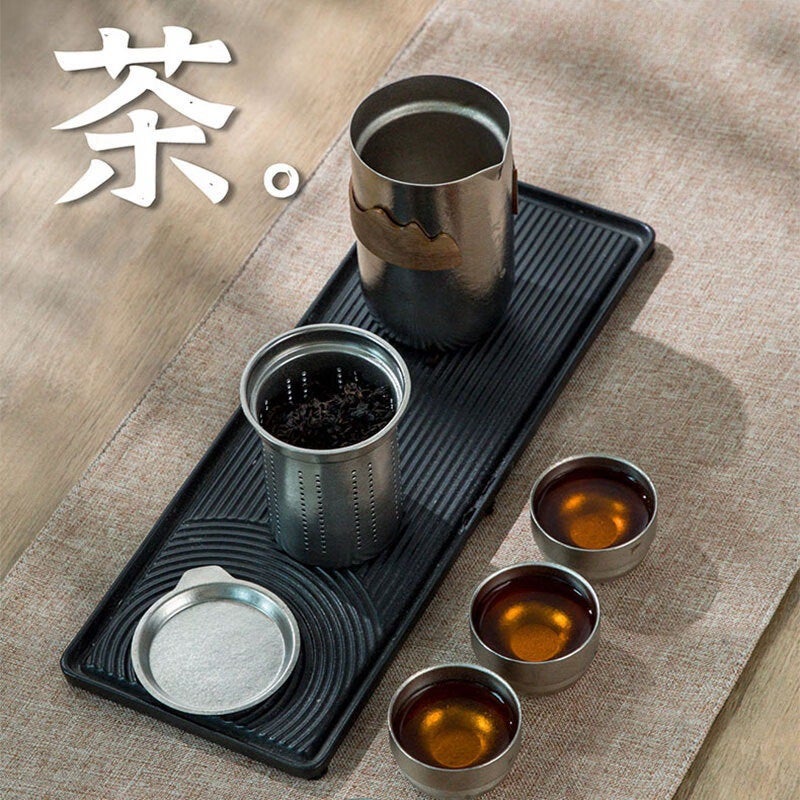 Pure Titanium Travel Tea Set, Eagle Beak Tea Infuser, Quick Cup, Portable Outdoor Tea Cup, Gift Souvenir - Image 4