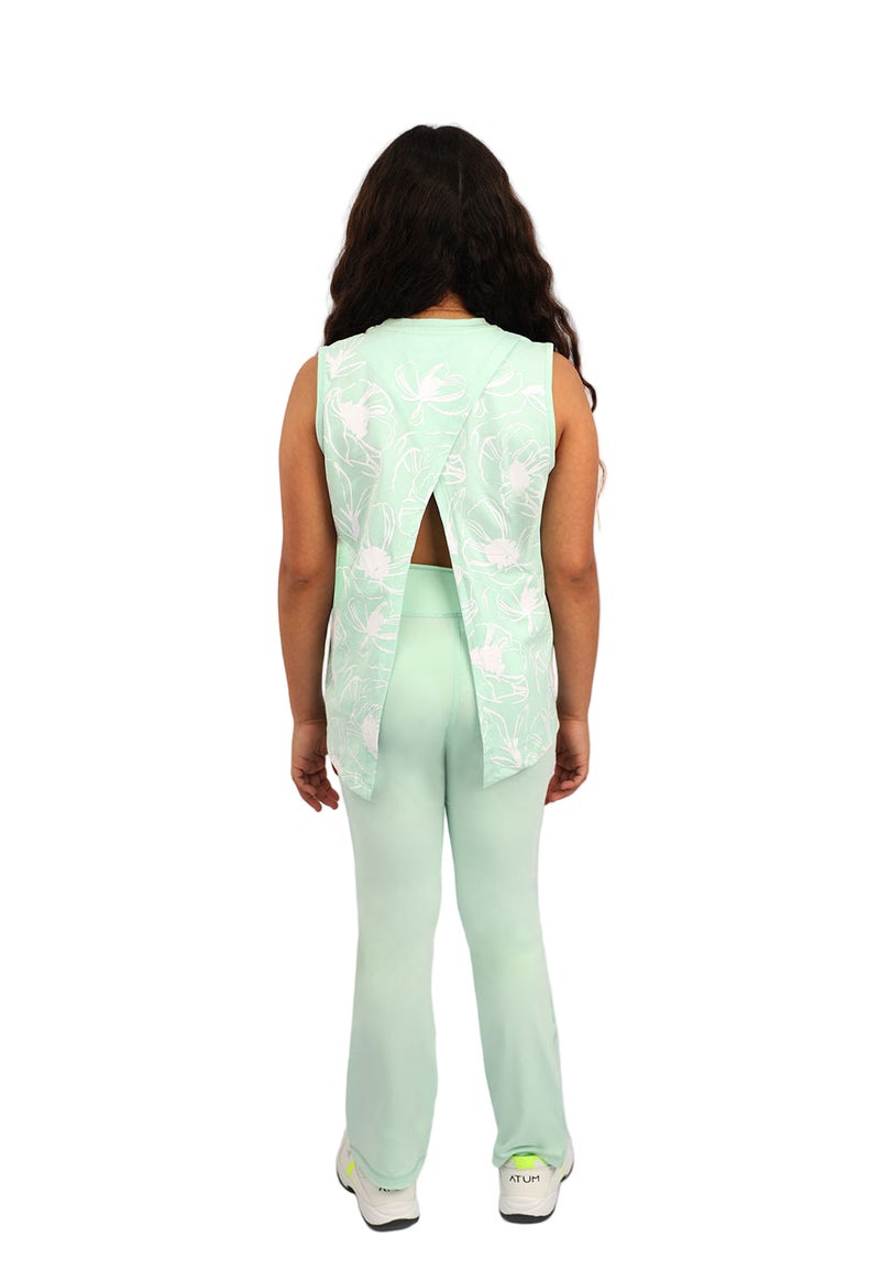 ATUM Girl's Flowery Mint Tank Top - Image 2