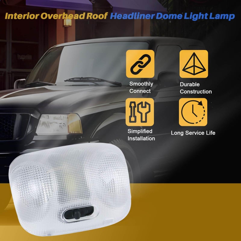 LLYZFED F37Z-13776-B LED Map Lamp Assembly with Cover Compatible with Ford Ranger 1993-2004 Cab Interior Overhead Dome Map Light Ceiling Reading Light Replace # F37Z13776B F67Z-13783-AA F67Z13783AA - Image 4