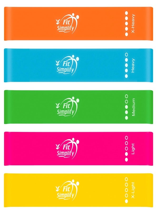 Fit Simplify 10 Inch Resistance Loop Exercise Bands, Set of 5, Assorted Colors - Image 2