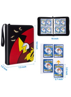 ESSEN Pokemon Cards Binder Holder Carrying Case for Pokemon Cards Portable Trading Cards Holder Collector Album holder holds 400 Cards with 50 Removable Sheets and 4 Pockets  - Image 2