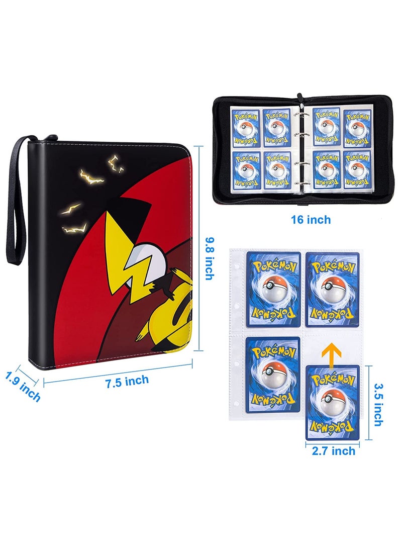 ESSEN Pokemon Cards Binder Holder Carrying Case for Pokemon Cards Portable Trading Cards Holder Collector Album holder holds 400 Cards with 50 Removable Sheets and 4 Pockets  - Image 2