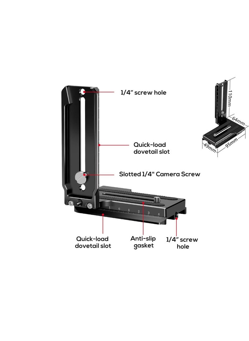 Y&D - Aluminum L Bracket Vertical Horizontal Switching Quick Release Plate for DJI Ronin RS2 RSC2 Zhiyun Weebill-S Gimbal Stabilizer Tripod Monopod and SLRs - Image 1