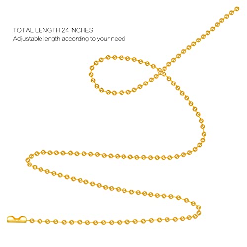 SUMERSHA 30pcs Ball Bead Chain, 24 inches Gold Plated Metal Ball Necklace 2.4mm Bead Adjustable Pull Chain Extension with Matching Connector Jewelry Findings - Image 4