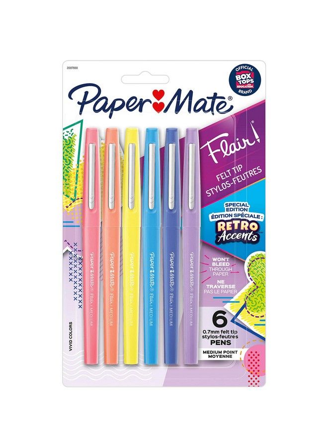 Paper Mate Pap2097888 مجموعة أقلام Flair متوسطة الحجم مكونة من 6 قطع - Image 1