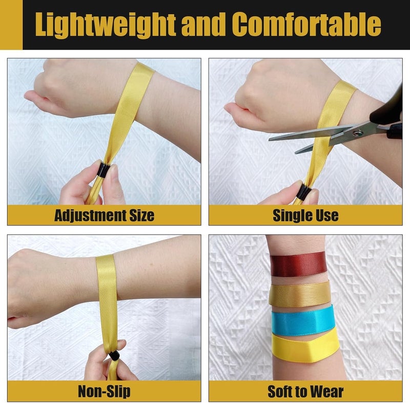 Comflora 100 Pcs Cloth Event Wristband, Disposable Wristbands for Events, Colored Wristbands Events,for Lightweight Concert,Club Entrance Wrist Strap Party Wristband Event (Color : ASSORTED COLOR) - Image 4