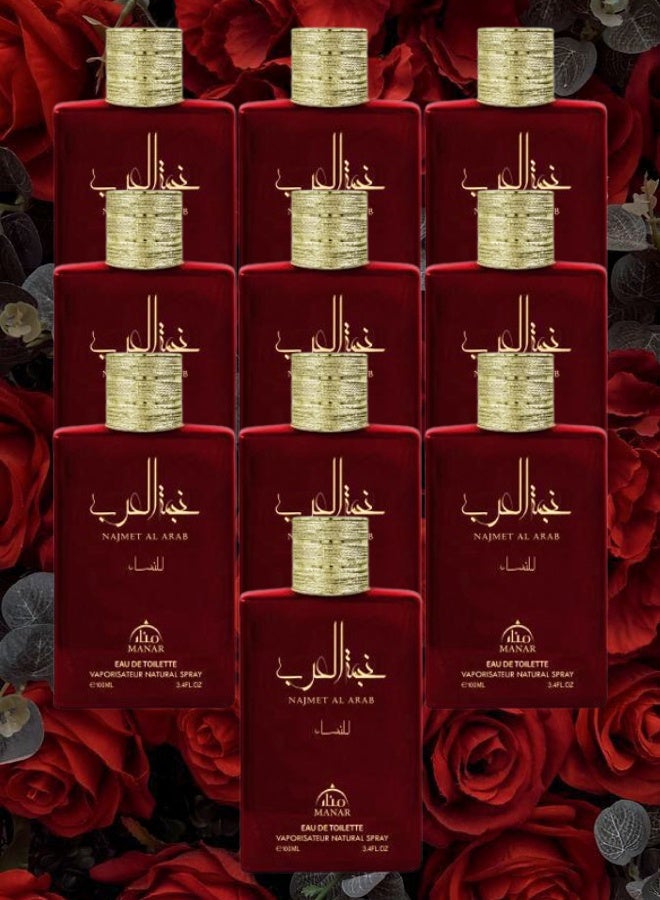 manar 10 Pieces Najmet Al Arab Perfume 100ML - Image 1