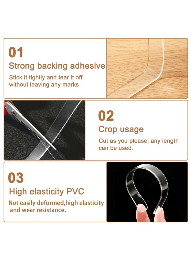 SUNSAR 50 Pcs Furniture Bumpers, Silicone Clear Cabinet Door Bumpers Adhesive Furniture Bumper Strips 6.3cm Cabinet Bumpers Transparent Bumpers Pads for Furniture & Doors Protectors - Image 3