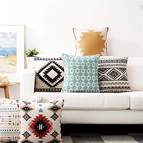 AEROHAVEN™ Set of 5 Designer Decorative Throw Pillow/Cushion Covers - (Multi, 24 x 24 inch) - Image 1