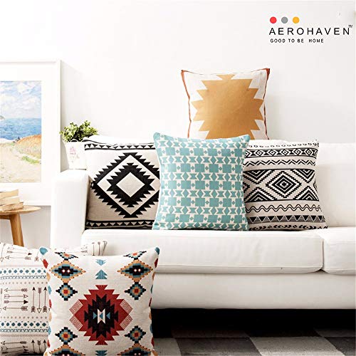 AEROHAVEN™ Set of 5 Designer Decorative Throw Pillow/Cushion Covers - (Multi, 24 x 24 inch) - Image 2