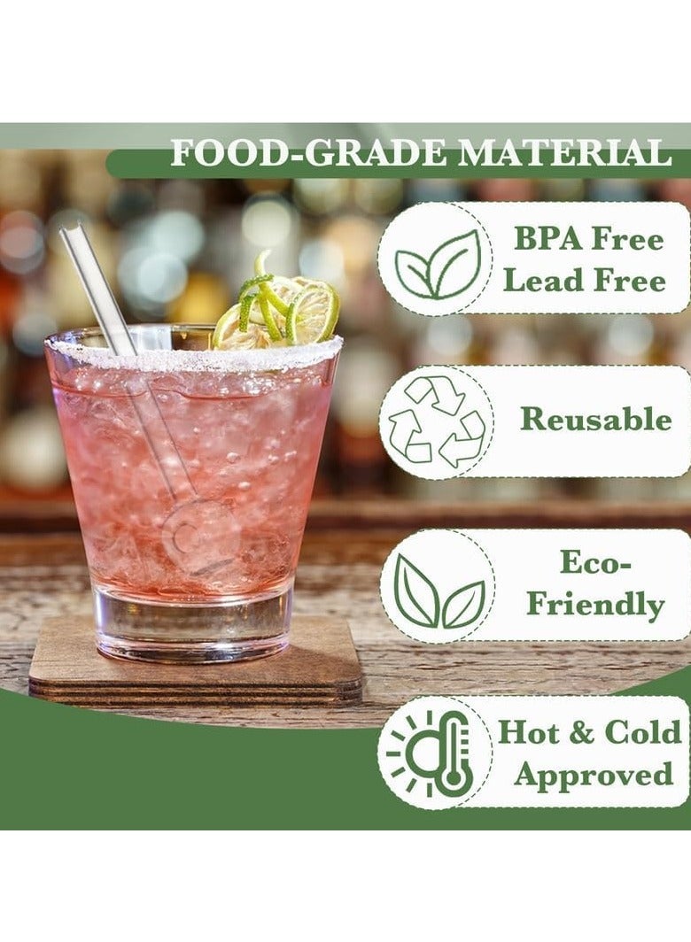 دي آند أل 8 قطع الحليب زجاج القش تحطم مقاومة 4 بوصة قصيرة قابلة لإعادة الاستخدام الزجاج القش مع تنظيف فرشاة غسالة صحون آمنة الشرب القش المثالية لعصير القهوة واضح - Image 5