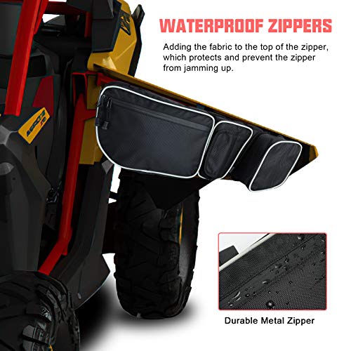SUNPIE حقائب تخزين SUNPIE مافريك x3 حقائب الأبواب متوافقة مع Can am Maverick X3 الأبواب الأمامية العلوية 2017-2025 جميع الطرازات، مقاومة للماء تخزين جانبي UTV مع حامل أكواب وسادة ركبة قابلة للإزالة - Image 2