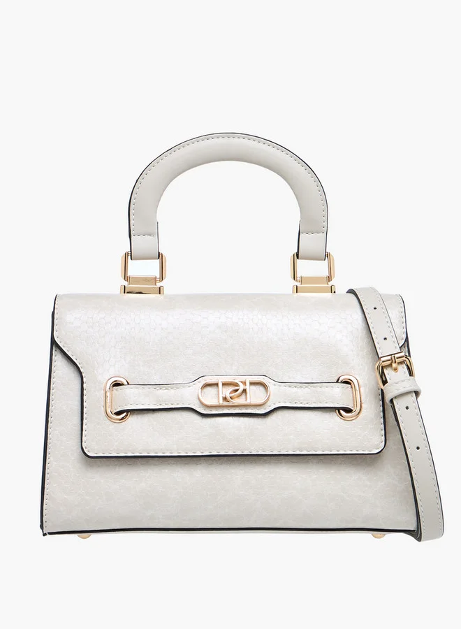 Paprika Textured Crossbody Bag with Adjustable Strap and Flap Closure