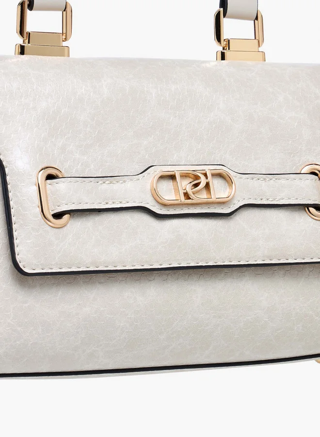 Paprika Textured Crossbody Bag with Adjustable Strap and Flap Closure