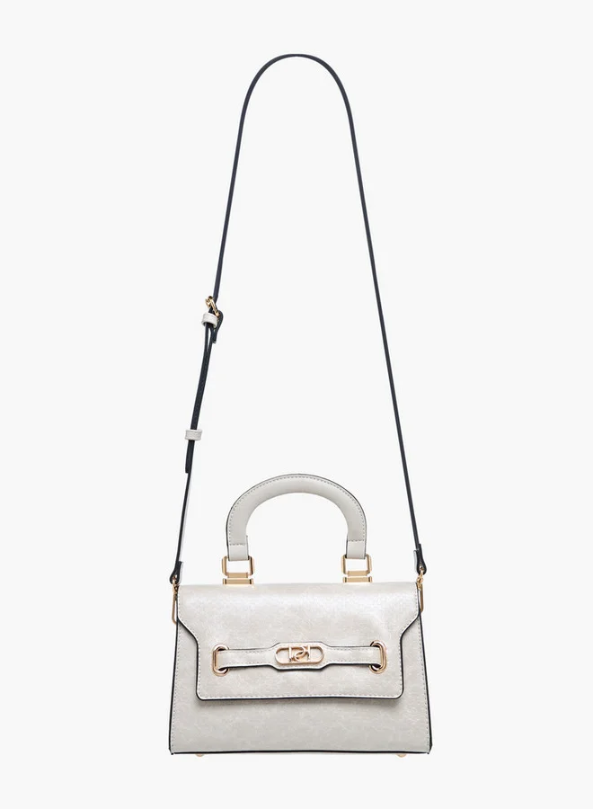 Paprika Textured Crossbody Bag with Adjustable Strap and Flap Closure