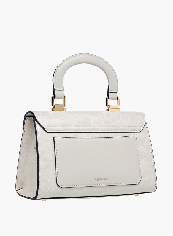 Paprika Textured Crossbody Bag with Adjustable Strap and Flap Closure