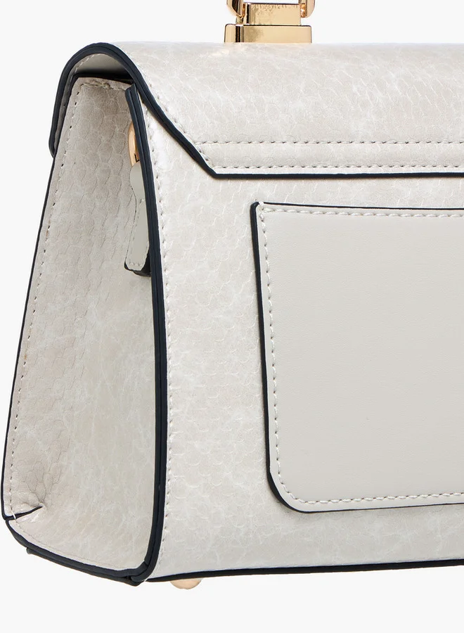 Paprika Textured Crossbody Bag with Adjustable Strap and Flap Closure
