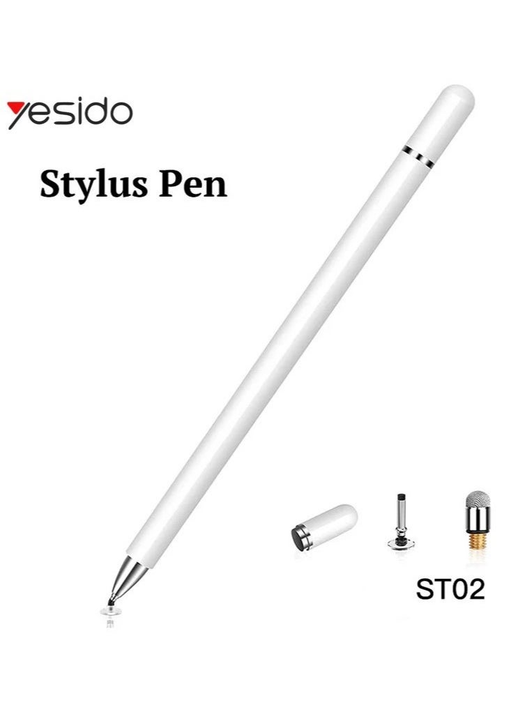 Yesido - ST02 2-in-1 Capacitive Active Stylus Pen – Smart Pressure Sensitive Touch Screen Stylus for Tablets & Smartphones – Universal Compatibility for iPhone, iPad, Android Devices – Precision Tip for Writing - Drawing, and Editing – Ideal for Artists, Students & Professionals - Image 1