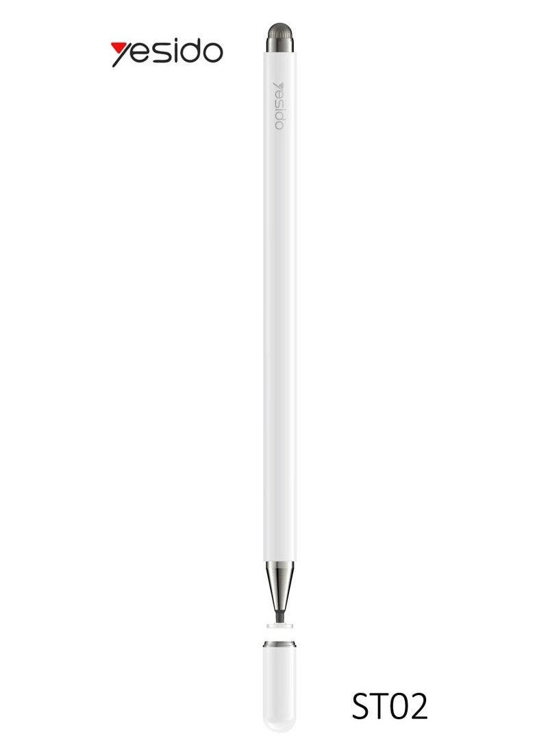 Yesido - ST02 2-in-1 Capacitive Active Stylus Pen – Smart Pressure Sensitive Touch Screen Stylus for Tablets & Smartphones – Universal Compatibility for iPhone, iPad, Android Devices – Precision Tip for Writing - Drawing, and Editing – Ideal for Artists, Students & Professionals - Image 1