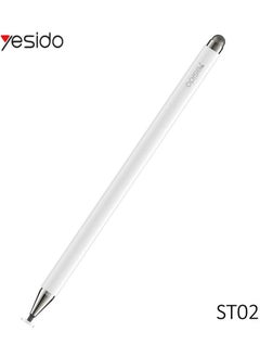 ST02 2-in-1 Capacitive Active Stylus Pen – Smart Pressure Sensitive Touch Screen Stylus for Tablets & Smartphones – Universal Compatibility for iPhone, iPad, Android Devices – Precision Tip for Writing - Drawing, and Editing – Ideal for Artists, Students & Professionals