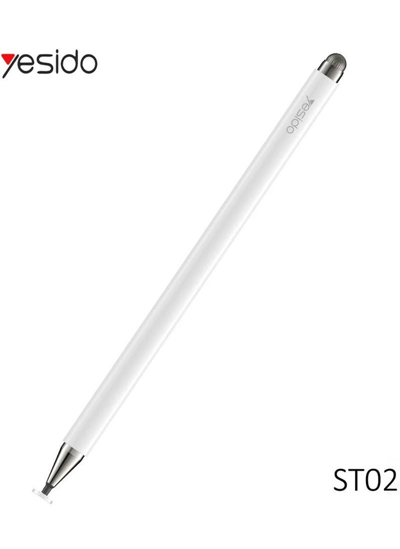 Yesido - ST02 2-in-1 Capacitive Active Stylus Pen – Smart Pressure Sensitive Touch Screen Stylus for Tablets & Smartphones – Universal Compatibility for iPhone, iPad, Android Devices – Precision Tip for Writing - Drawing, and Editing – Ideal for Artists, Students & Professionals - Image 1